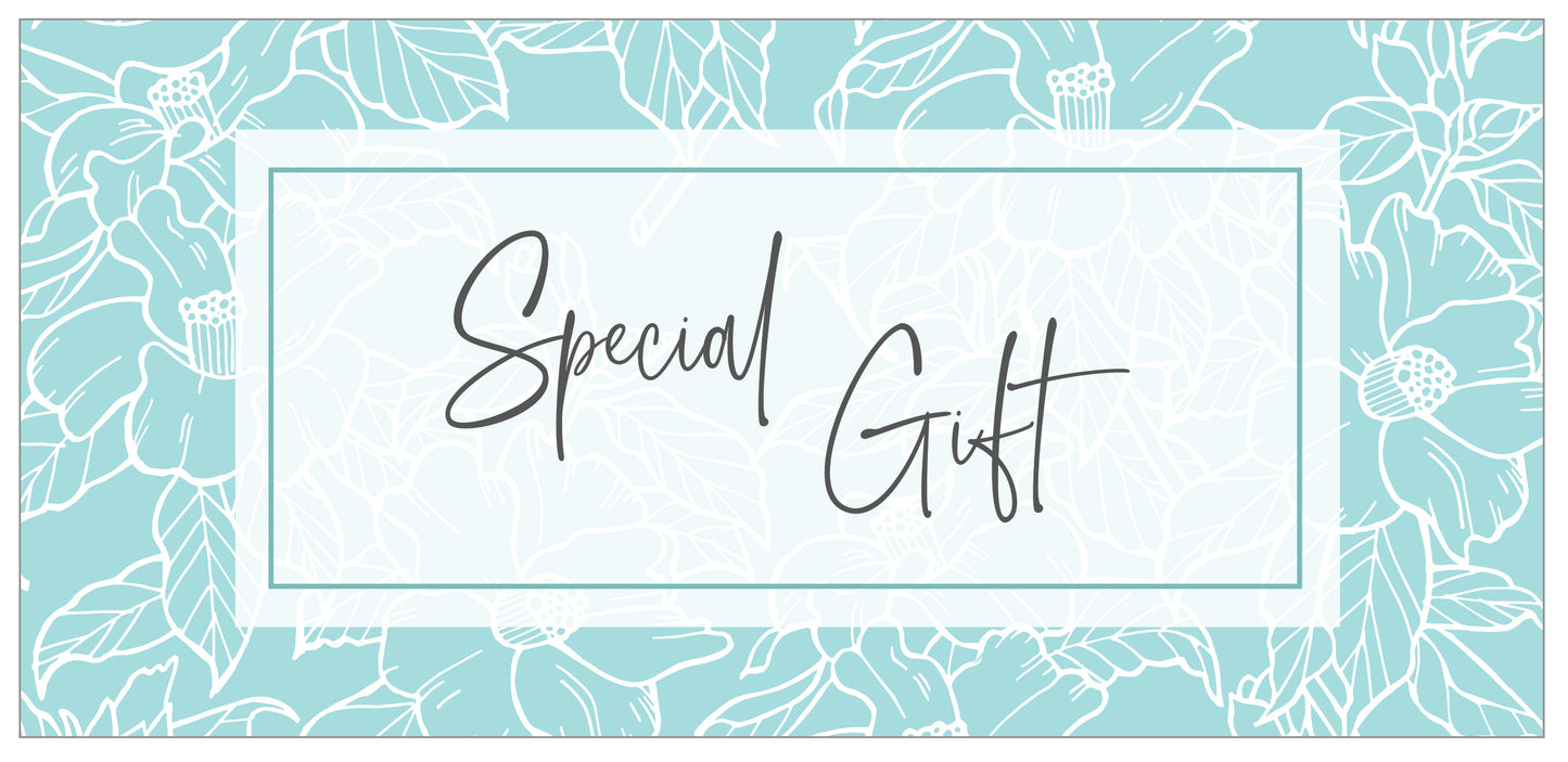 Blank DL Gift Vouchers & Envelopes - Double Sided Floral Teal Design