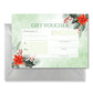 Blank Merry Christmas Gift Vouchers & Metallic Silver Envelopes - Double Sided Holly Design