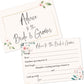 Advice to the Bride & Groom Cards - Botanical Foliage & Floral Design