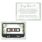 Sage Green Botanical Leaf Cassette Tape Song Request Cards