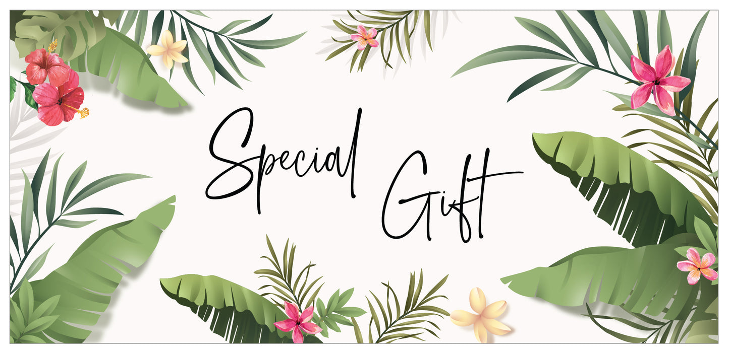 Blank DL Gift Vouchers & Envelopes - Double Sided Tropical Design