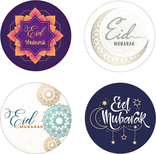 40mm Eid Mubarak Mixed Design Stickers