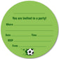 Round Football Birthday Party Invitations