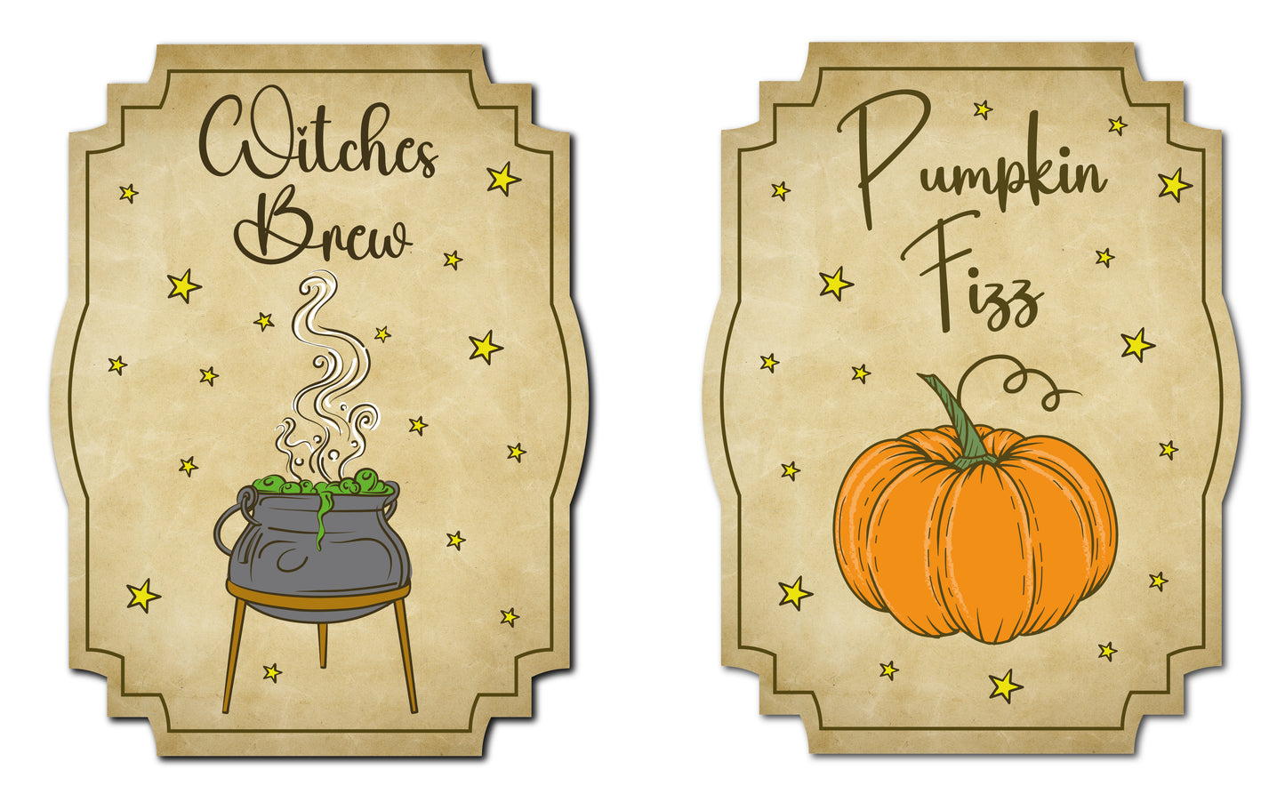 Halloween Fizzy Drink Bottle Labels - 4 Designs