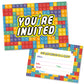 Building Block Birthday Party Invitations