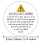 35mm Round White Wax Melt Safety Warning Stickers/Labels