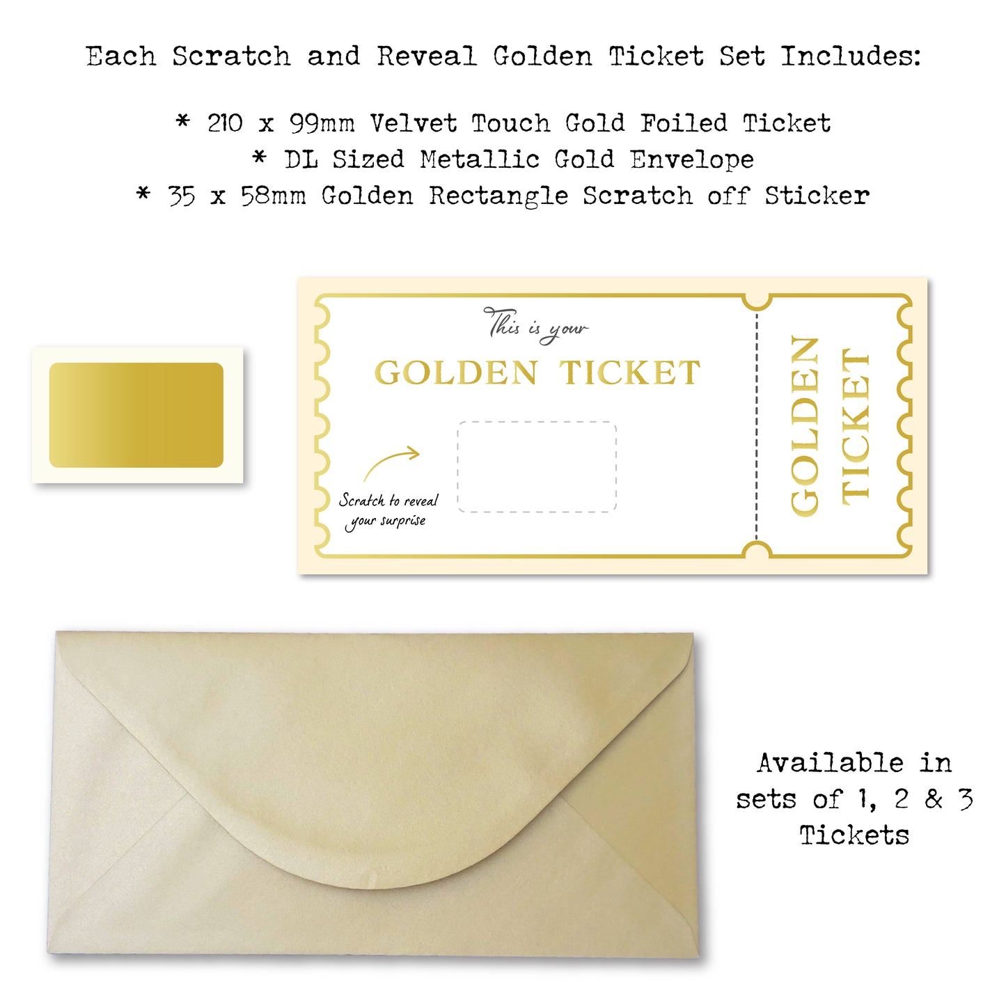 Scratch Off and Reveal Golden Ticket