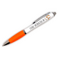 Novelty Retractable Ball Point Pen with Black Ink and Orange Grip which reads: EASILY DISTRACTED BY CATS Pen with Ginger & White Cat.