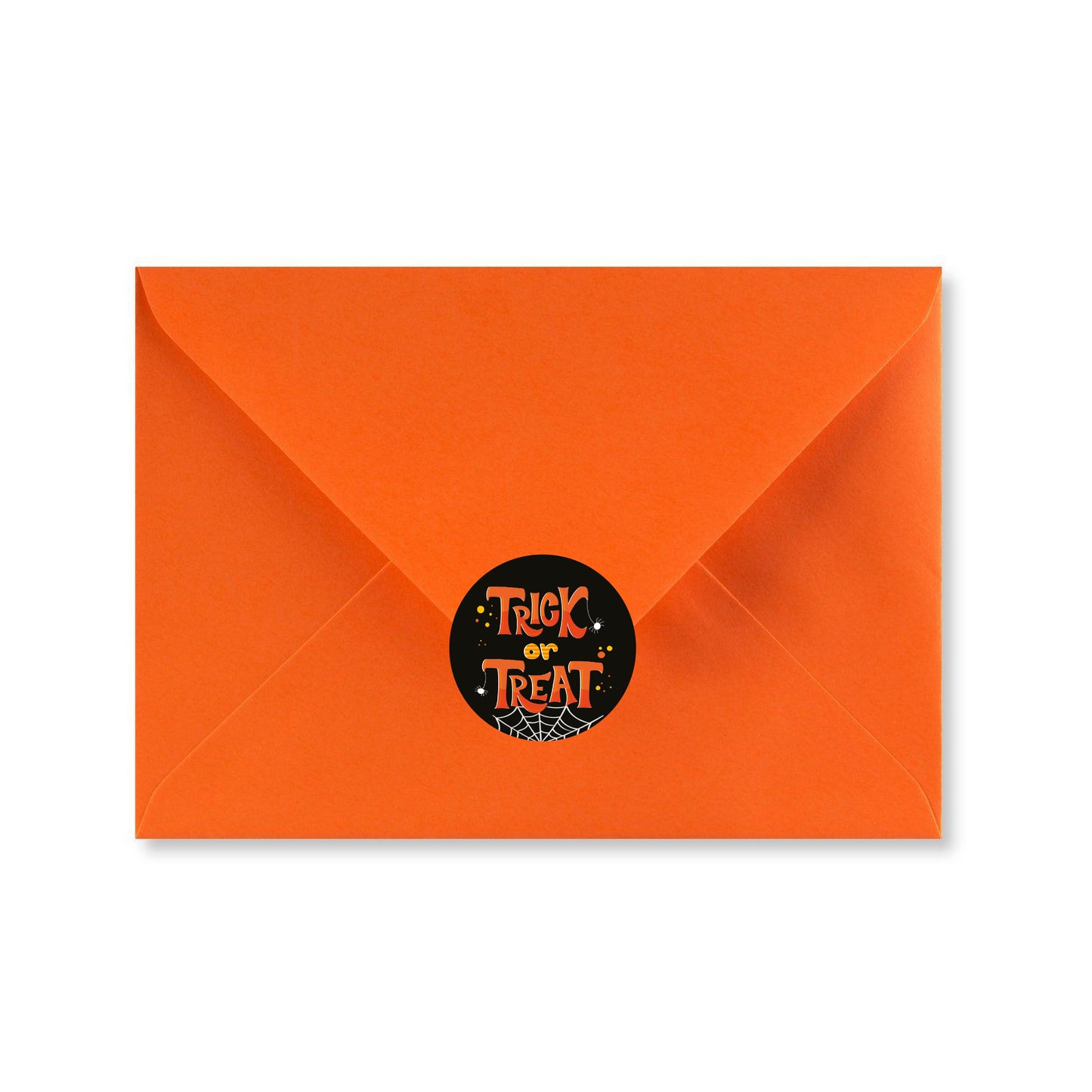 Halloween Party Invitations with Trick or Treat Stickers & Orange Envelopes