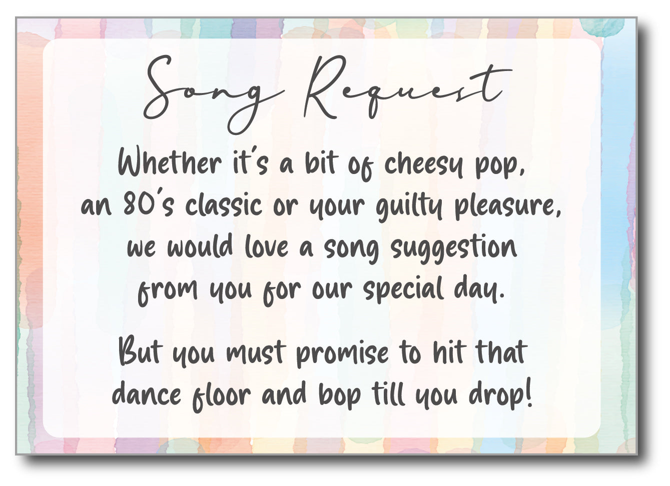 Shabby Chic Song Request Cards - Double Sided Retro Cassette Design