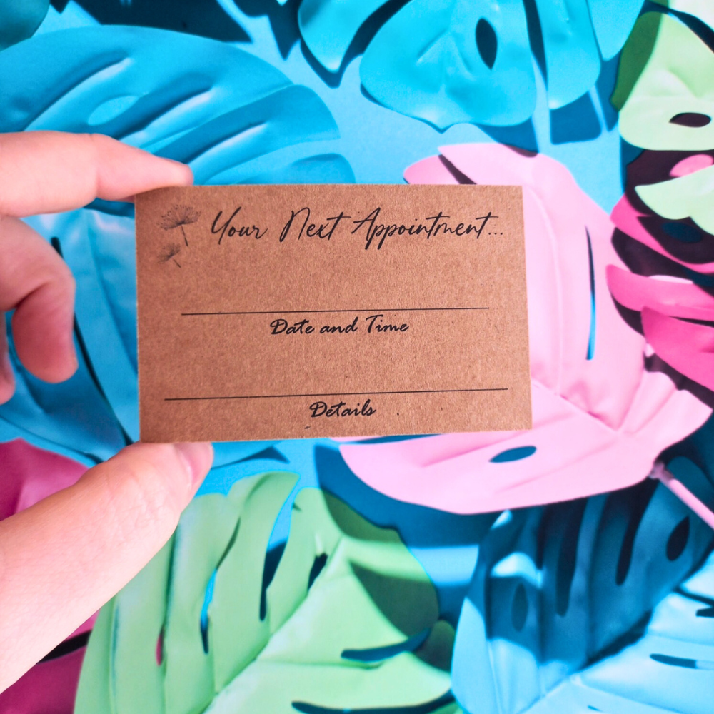 Appointment Cards - Kraft Dandelion Design (85mm x 55mm)