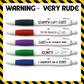 5 Pack of Rude Cunt Themed Pens. 5 Different Designs included: Design 1: CUNT IS MY FAVOURITE WORD With Purple Grip. Design 2: THIS PEN BELONGS TO A CUNT With Red Grip. Design 3: CUNTY Since Birth WITH Green Grip. Design 4: CUNTY CUNT CUNT With Black Grip. Design 5: I IDENTIFY AS A CUNT with Blue Grip.