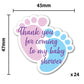 24 x Unisex Footprint Shaped Stickers - Thank You for Coming to My Baby Shower