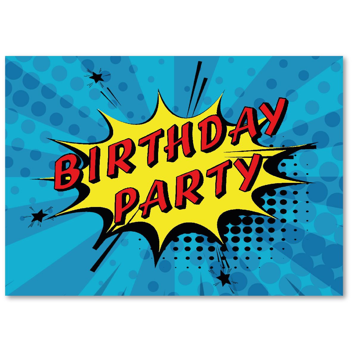 Comic Book Superhero Style Birthday Party Invitations