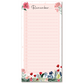 DL SIZES PRETTY PINK THEMED FLORAL NOTEPAD TO DO LIST. BEAUTIFUL WATERCOLOUR FLOWERS AT THE BOTTOM OF EACH SHEET AND TEXT THAT READS: REMEMBER AT THE TOP WITH PLENTY OF SPACE TO WRITE YOUR LIST