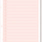 DL SIZES PRETTY PINK THEMED FLORAL NOTEPAD TO DO LIST. BEAUTIFUL WATERCOLOUR FLOWERS AT THE BOTTOM OF EACH SHEET AND TEXT THAT READS: REMEMBER AT THE TOP WITH PLENTY OF SPACE TO WRITE YOUR LIST