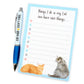 Cat To Do List Notepad and Pen Gift Set - 'Cat Hair - Don't Care' Black Ink Pen