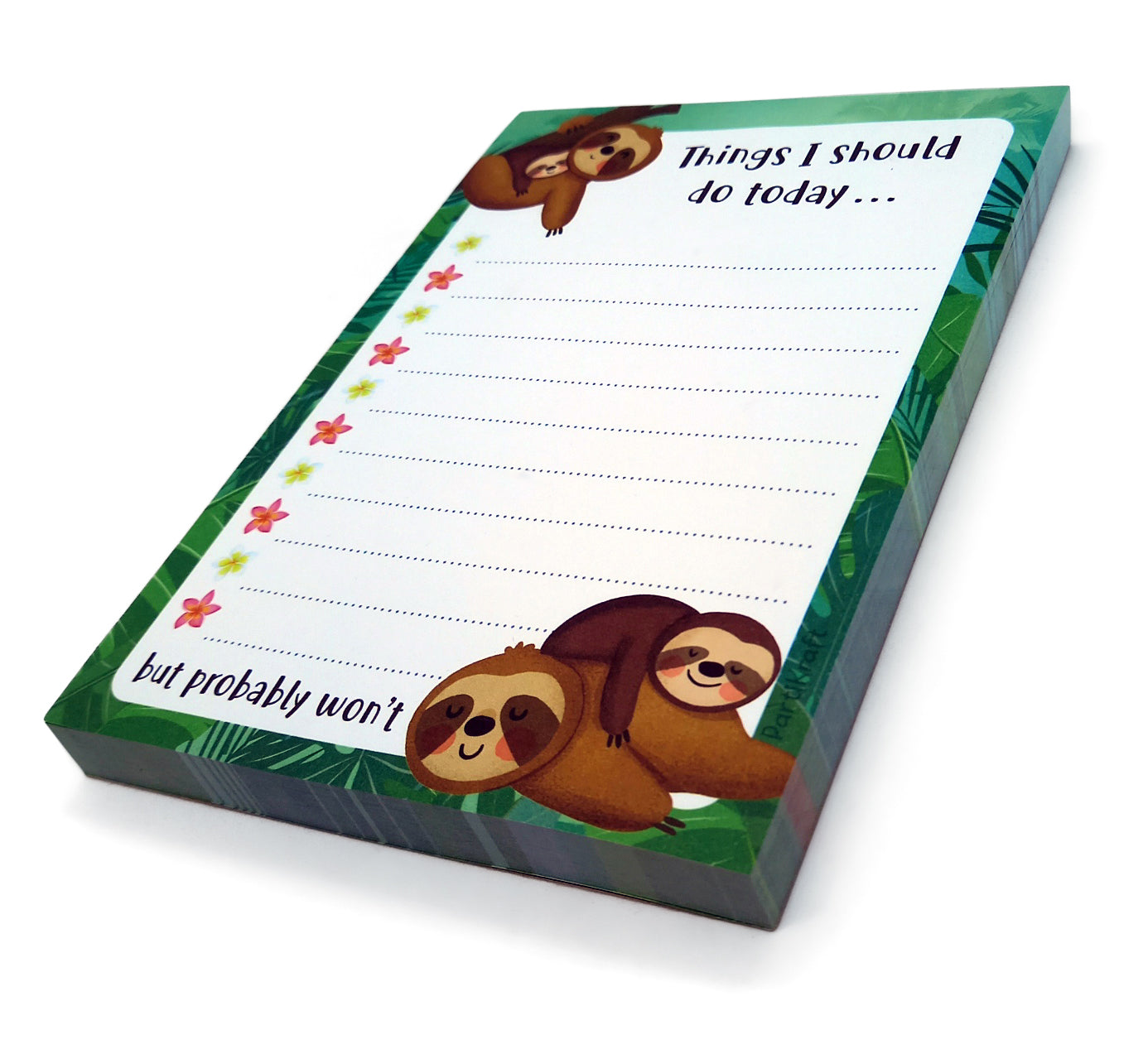 Sloth To Do List Notepad and Pen Gift Set - " I'M IN SLOTH MODE" Green Grip Pen