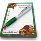 Sloth To Do List Notepad and Pen Gift Set - " I'M IN SLOTH MODE" Green Grip Pen